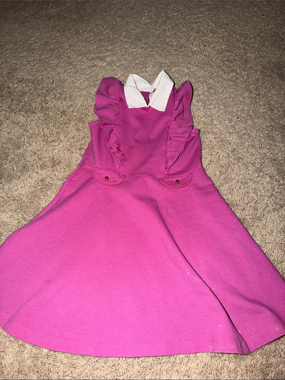 Janie and Jack Hot Pink Dress with White Collar